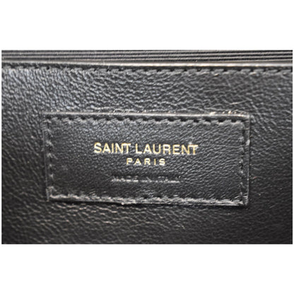 YVES SAINT LAURENT Medium Envelope Matelasse Suede Crossbody Bag Beige