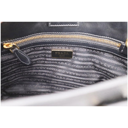 PRADA Top Handle Saffiano Leather Tote Crossbody Bag Black
