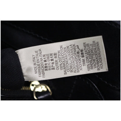 BURBERRY Bridle House Check Canvas Gosford Hobo Bag Black