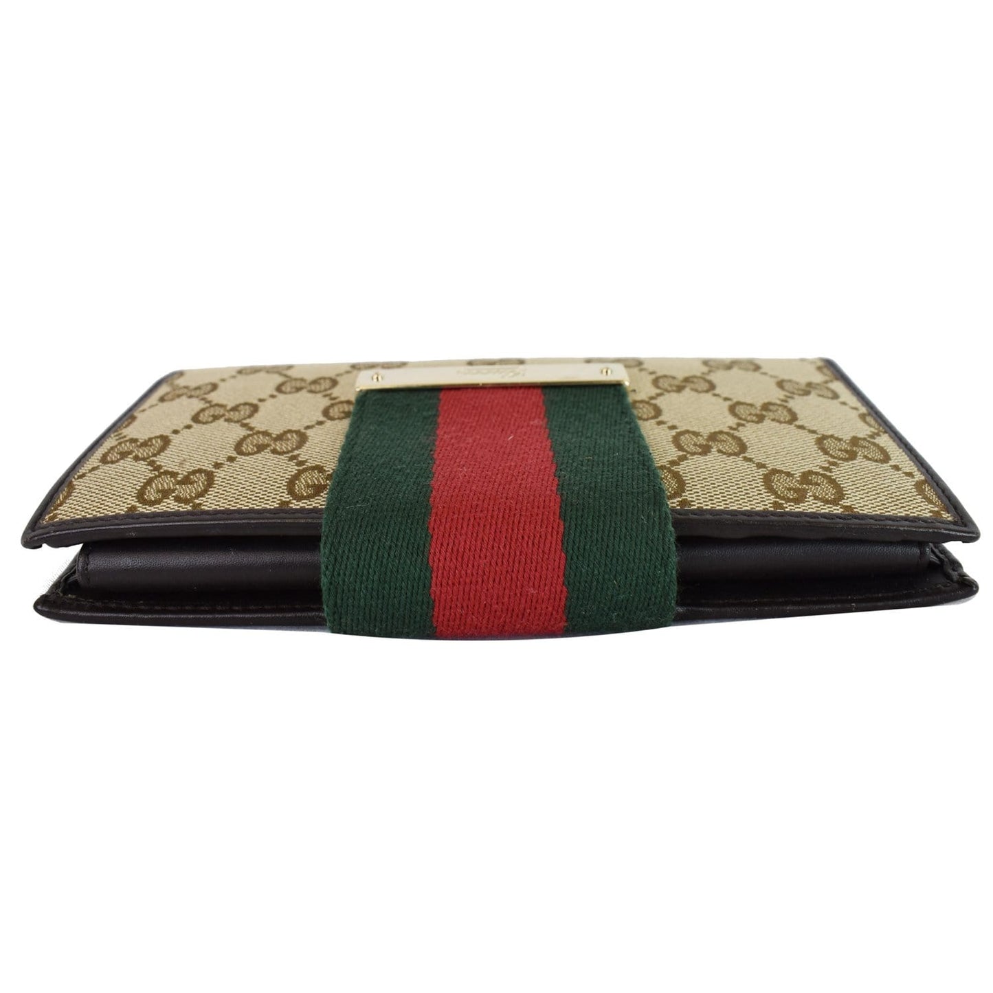 GUCCI Monogram Ladies Web GG Canvas Continental Wallet Beige 181668