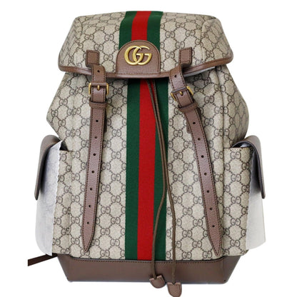 GUCCI Ophidia GG Medium Supreme Canvas Backpack Beige/Ebony 598140