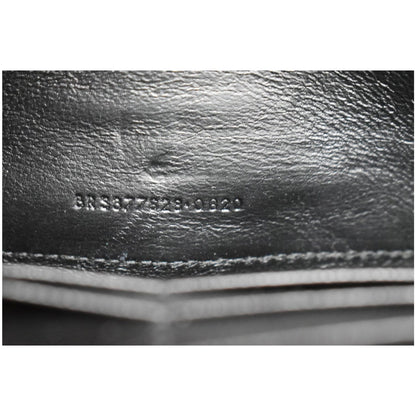 YVES SAINT LAURENT Monogram Envelope Leather Crossbody Chain Wallet Black