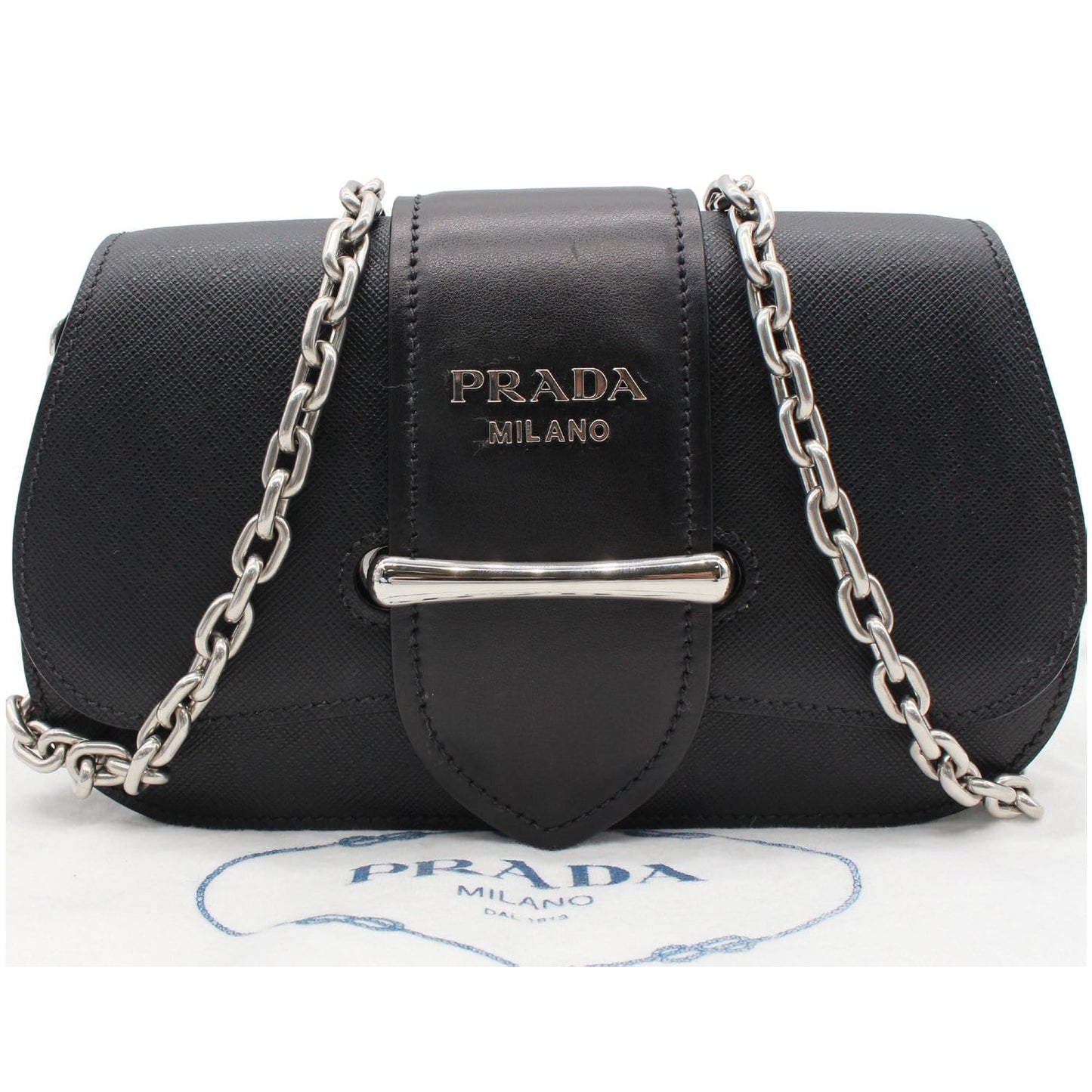 PRADA City Sidonie Small Leather Crossbody Bag Black
