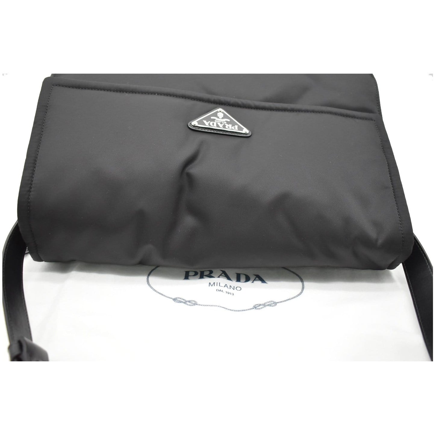 PRADA Large Padded Re-Nylon Shoulder Bag Black