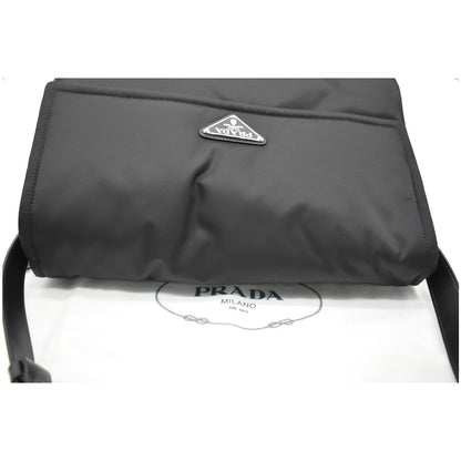 PRADA Large Padded Re-Nylon Shoulder Bag Black