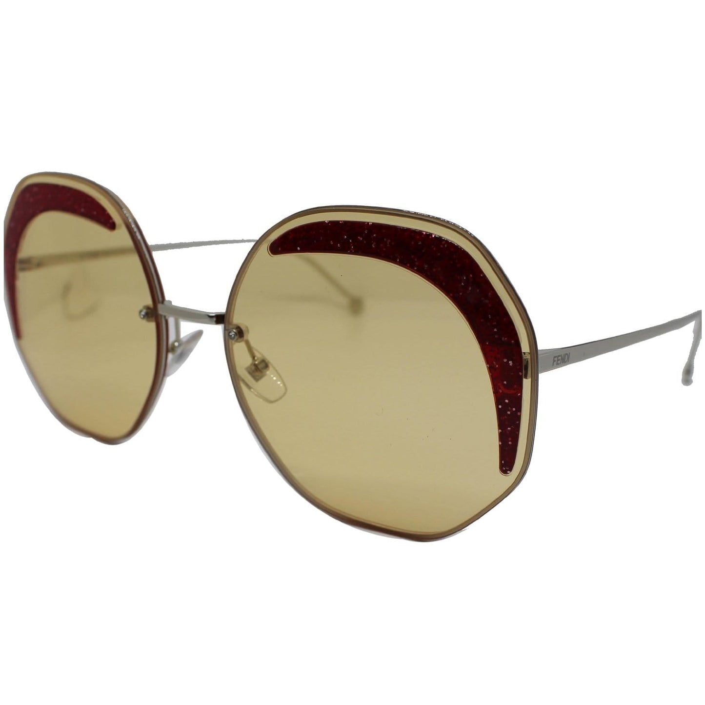 Fendi FF 0358/S 40G 63 Silver Sunglasses Yellow Lens