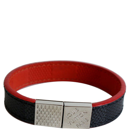 LOUIS VUITTON Damier Graphite Canvas Pull It Bracelet Black/Red