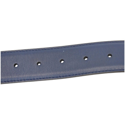 GUCCI Interlocking G Leather Belt Navy Blue Size 90/36 - 15% OFF