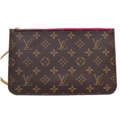 LOUIS VUITTON Pochette Wristlet Pouch Monogram Canvas Neverfull MM Brown