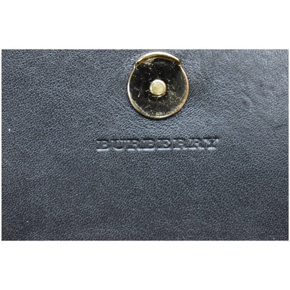 BURBERRY Henley House Check Leather Wallet On Chain Crossbody Bag Black