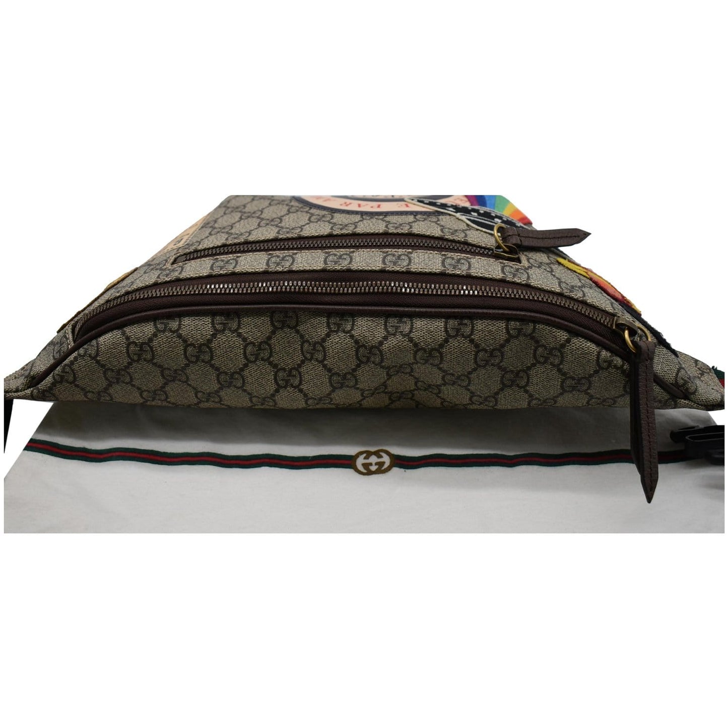 GUCCI Courrier GG Supreme Canvas Belt Waist Bum Bag Beige 529711