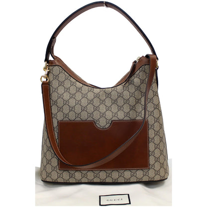 GUCCI Linea A Supreme Coated Canvas Hobo Shoulder Bag Beige 414930 - 15% OFF