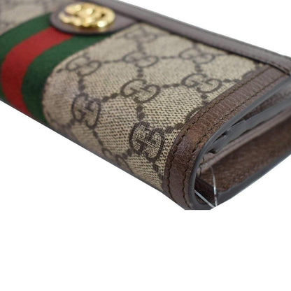 GUCCI Ophidia GG Continental Supreme Canvas Wallet Beige 523153