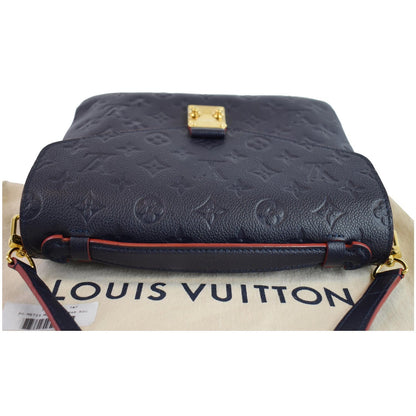 LOUIS VUITTON Metis Pochette Empreinte Leather Crossbody Bag Blue