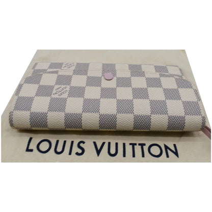 LOUIS VUITTON Emilie Damier Azur Wallet White