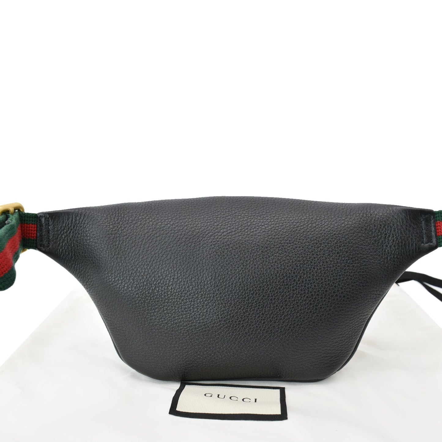 GUCCI Print Grained Calfskin Leather Small Belt Bag Black 527792