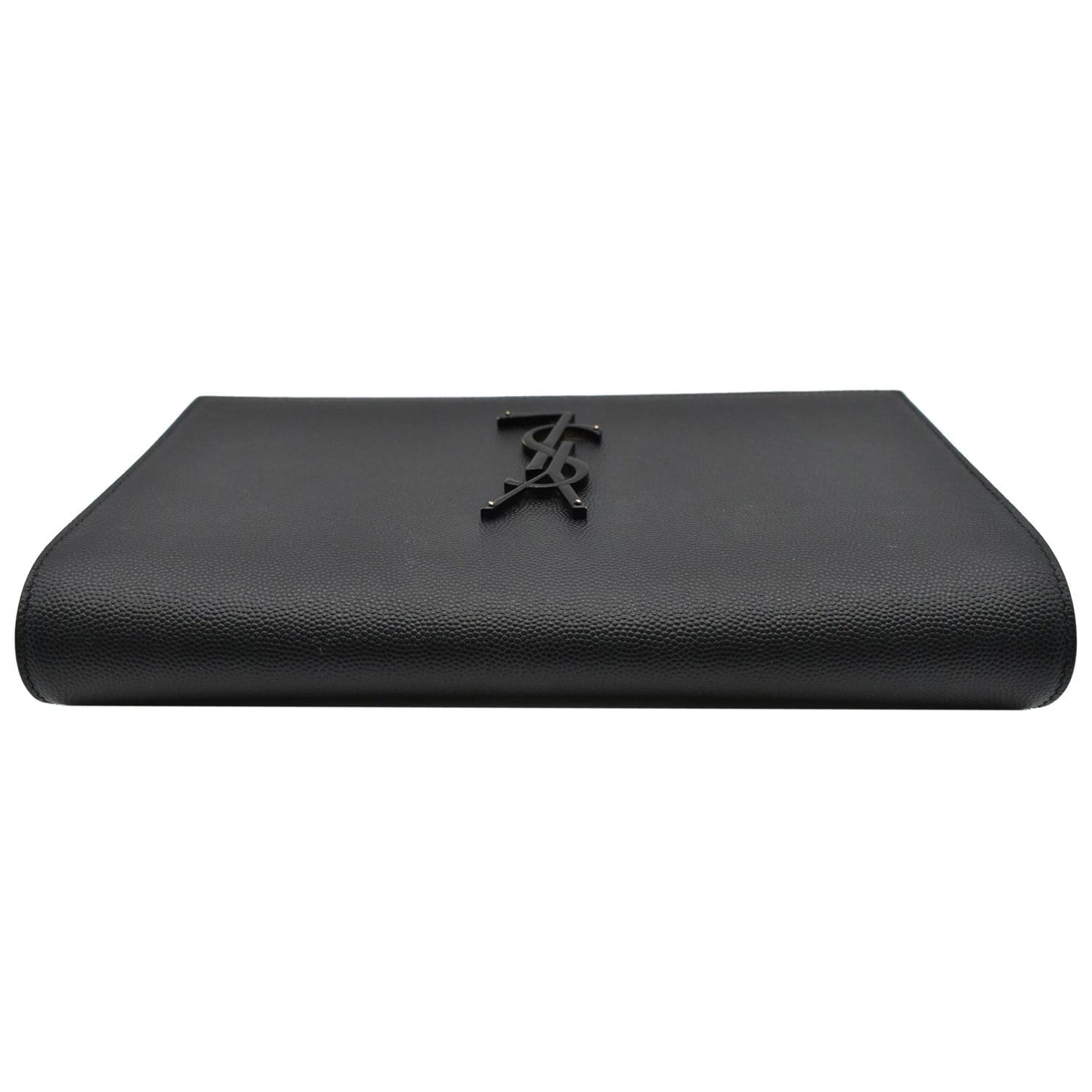 YVES SAINT LAURENT Kate Pebbled Leather Clutch Wallet Black