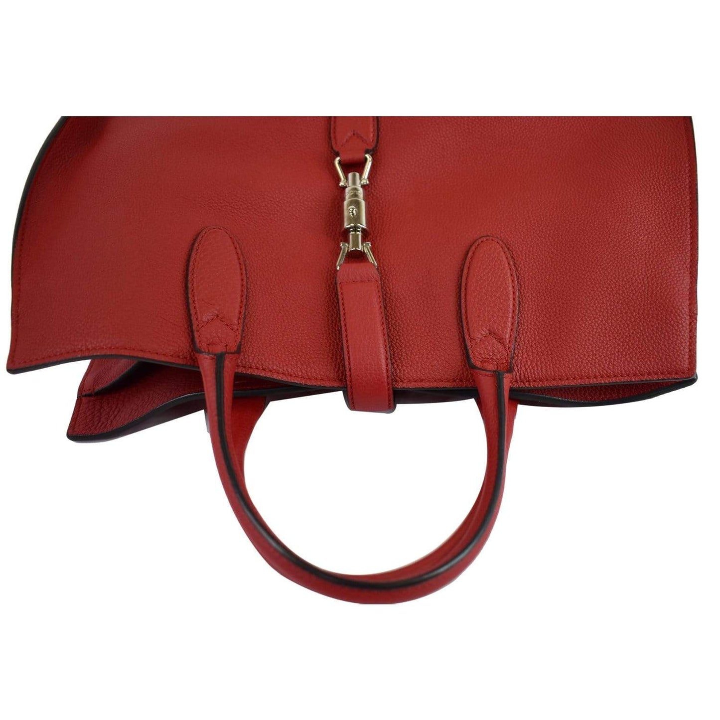 GUCCI Jackie Large Top Handle Leather Tote Bag Red 362970