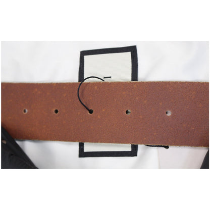 GUCCI Feline Buckle Calfskin Leather Belt Brown Size 75.30 - Last Call
