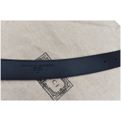 GUCCI Double G Buckle Leather Belt Black 414516