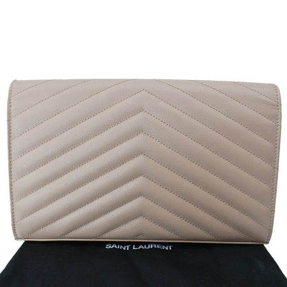 YVES SAINT LAURENT Grain De Poudre Chain Wallet Pink