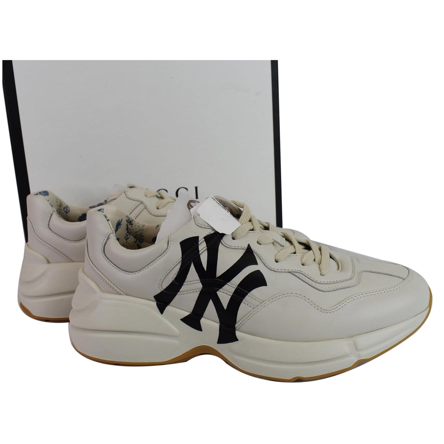 Gucci Rhyton NY Yankees Leather Sneakers White 548638 US 7
