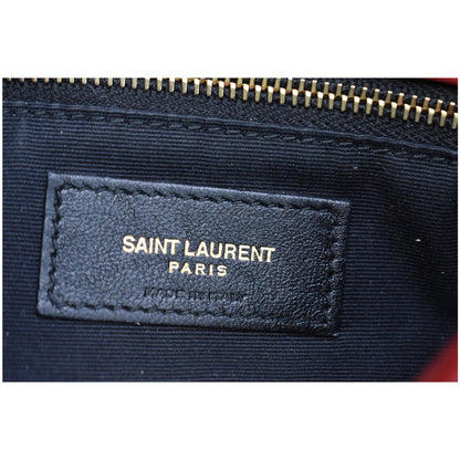 YVES SAINT LAURENT Small Loulou Puffer Quilted Lambskin Leather Crossbody Bag Red