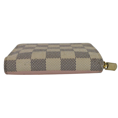 LOUIS VUITTON Birds Zippy Damier Azur Coin Purse White