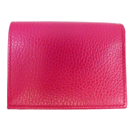 GUCCI Butterfly Leather Card Case Wallet Pink 499361