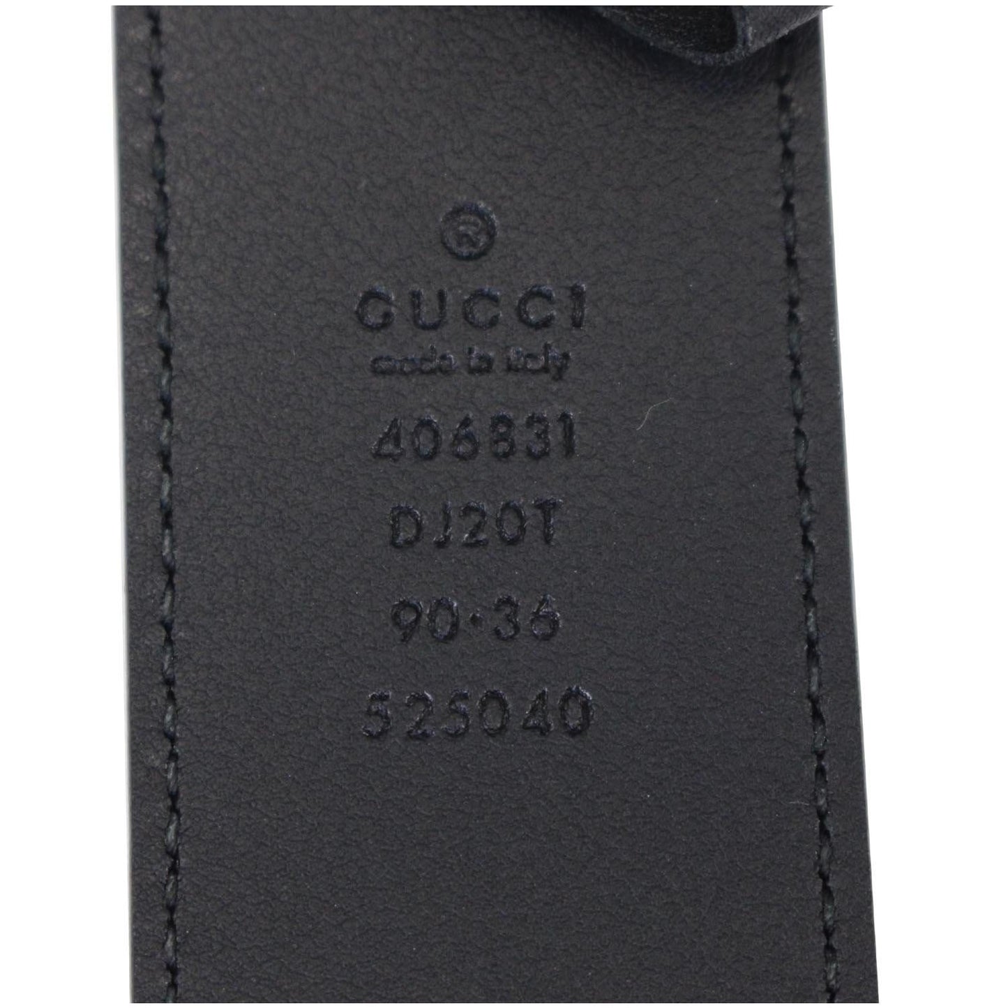 GUCCI Double G Buckle Leather Belt Black Size 41