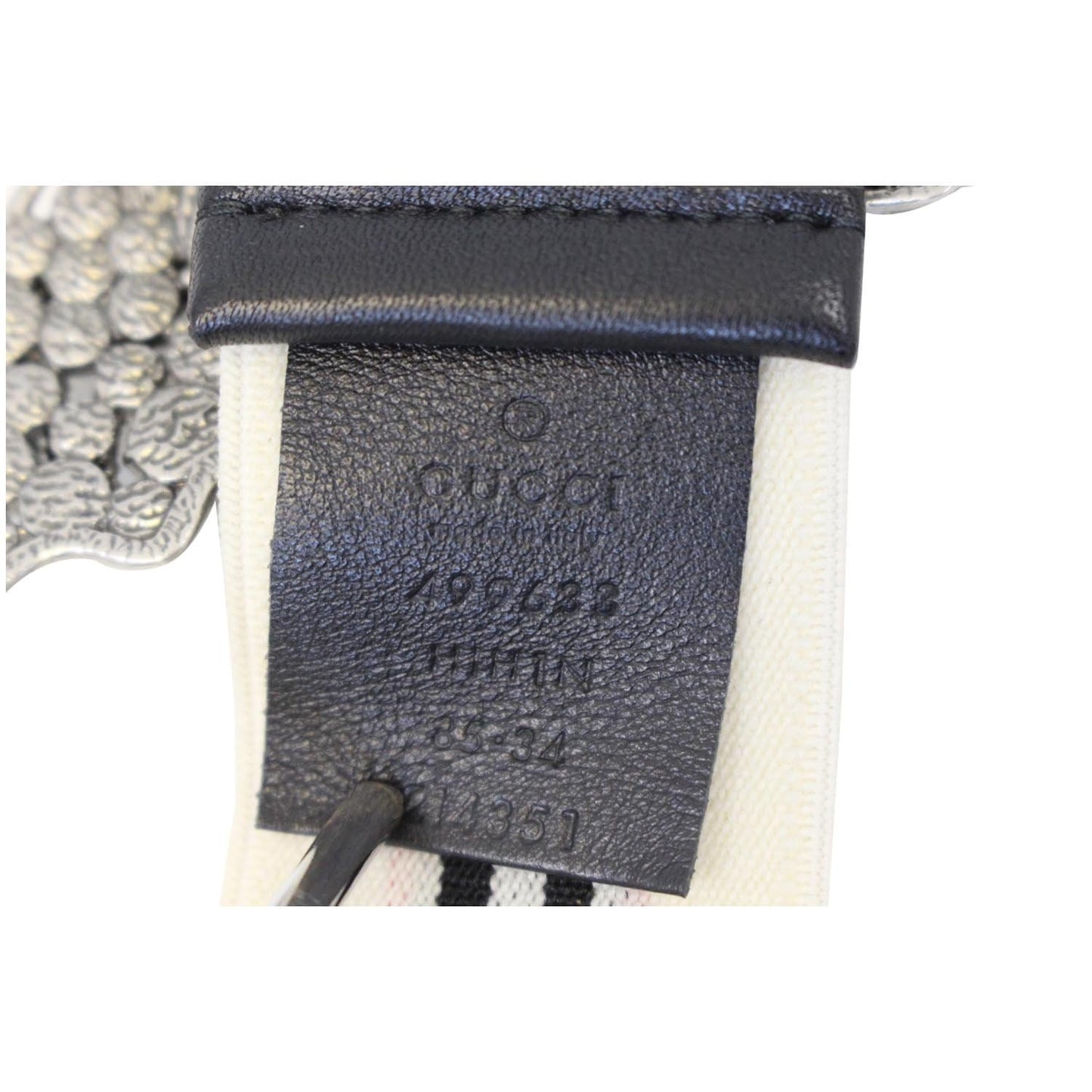 GUCCI Stripe Belt with Butterfly Buckle 499633