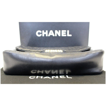 CHANEL Westminster Pearl Flap Lambskin Medium Shoulder Bag Black