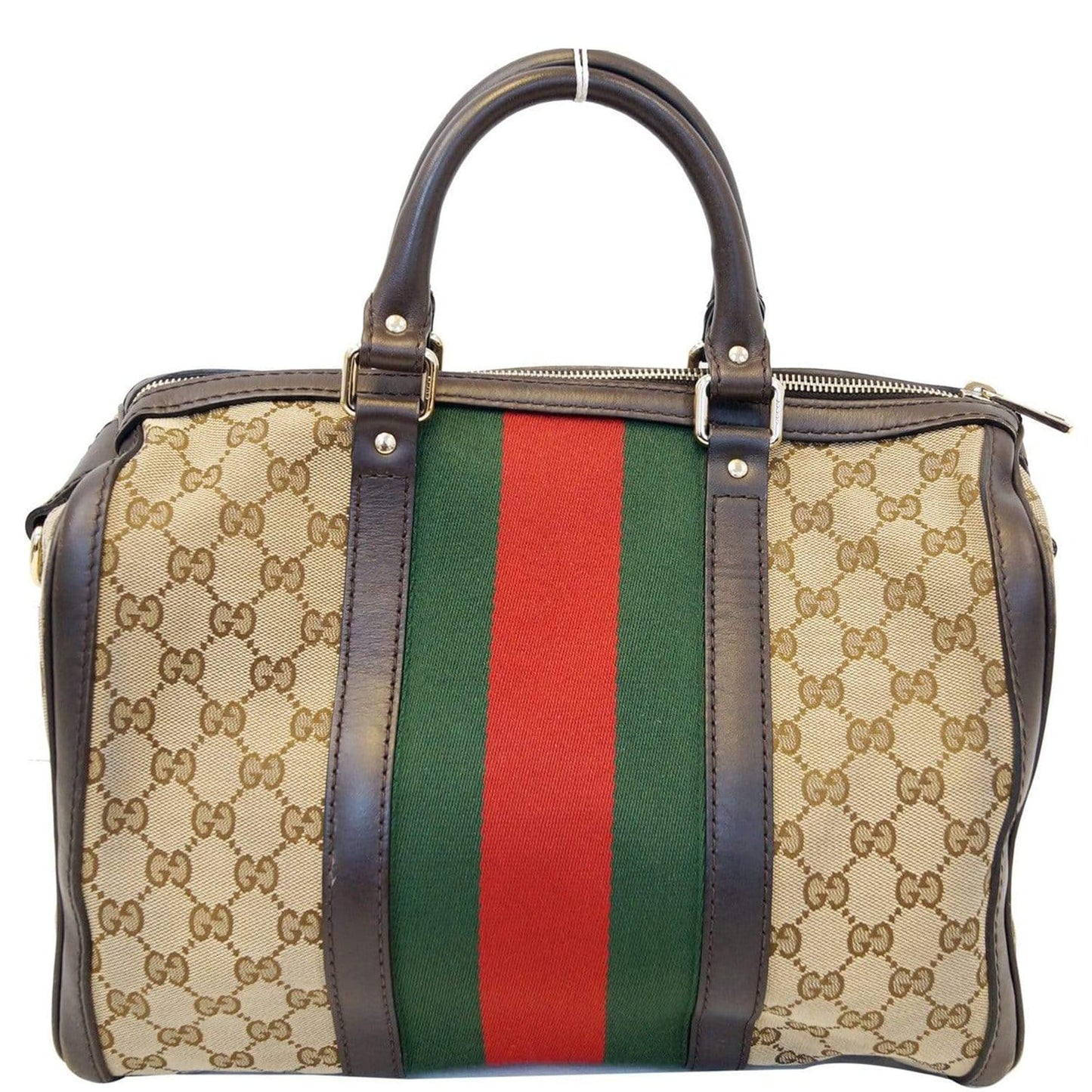 GUCCI Vintage Web Original GG Boston Bag Beige 247205