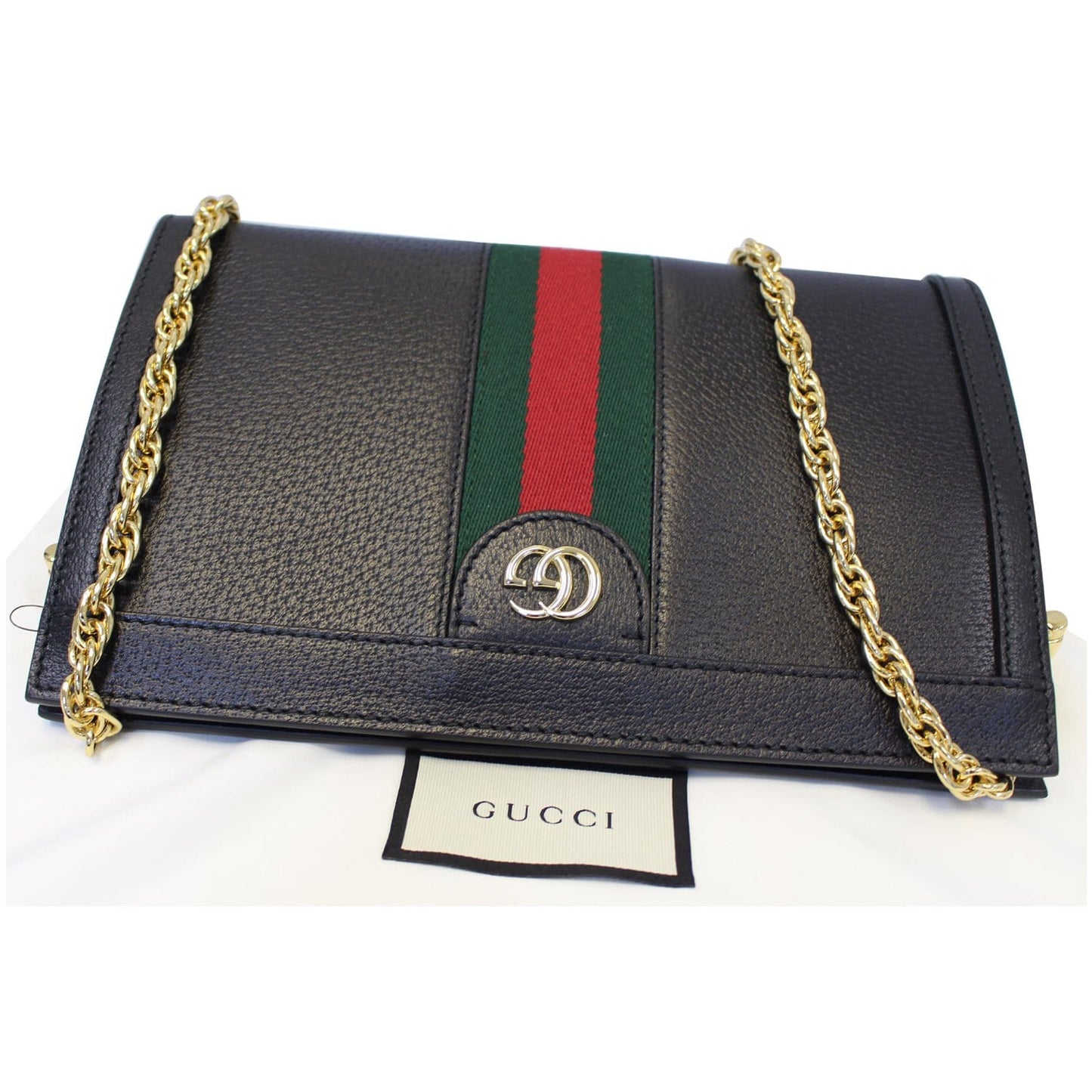 GUCCI Ophidia Small Web Calfskin Shoulder Bag Black 503877