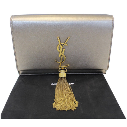 YVES SAINT LAURENT Small Kate Tassel Leather Shoulder Crossbody Bag Gold