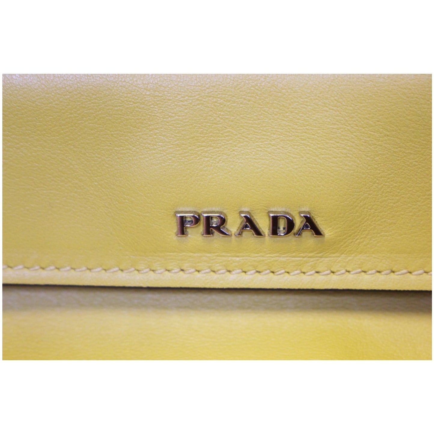 PRADA City Calf Buckle Tote Bag Yellow