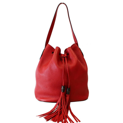 GUCCI Lady Tassel Bucket Leather Shoulder Bag Red 354472