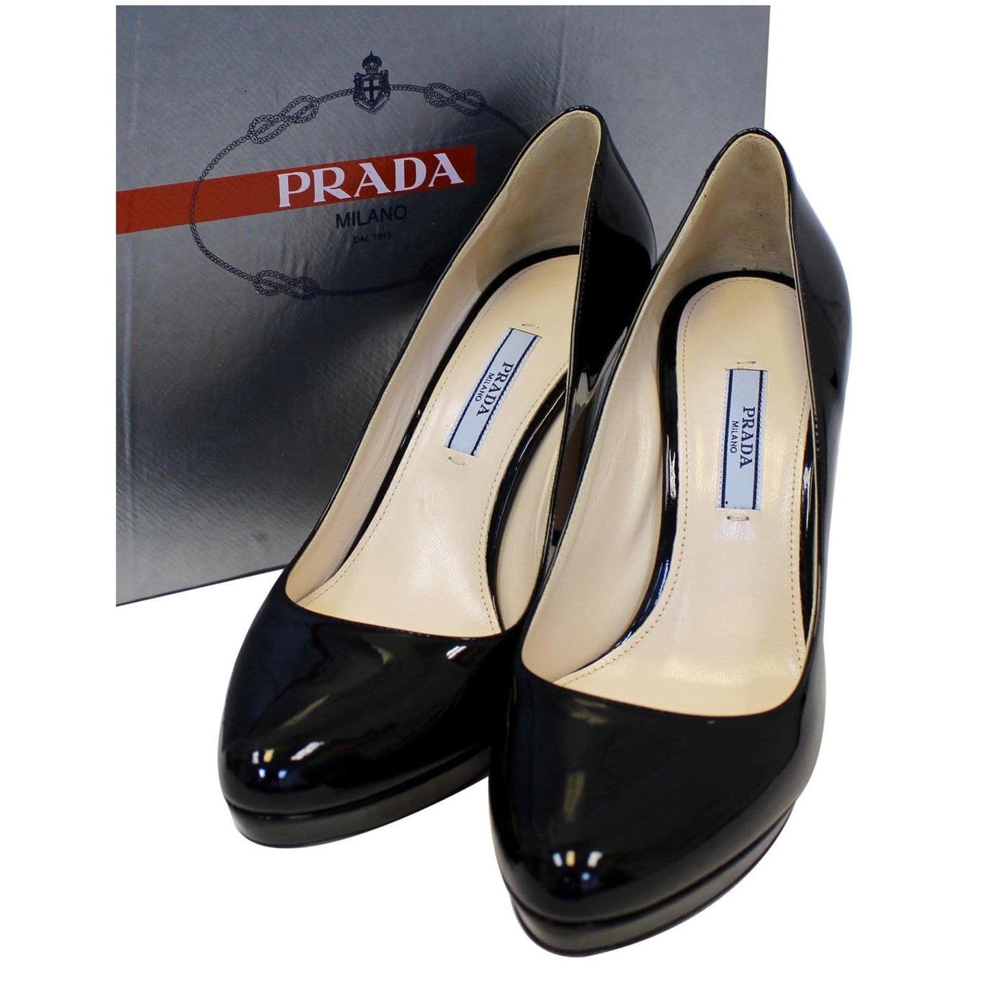 PRADA Patent Leather Pumps Black US 7