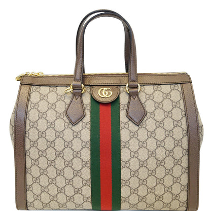 GUCCI Ophidia Medium GG Supreme Tote Shoulder Bag Beige