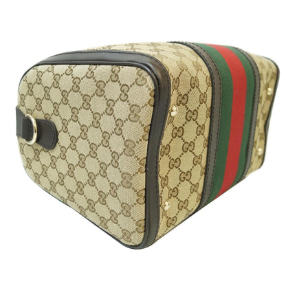 GUCCI Vintage Web Original GG Boston Bag Beige 247205