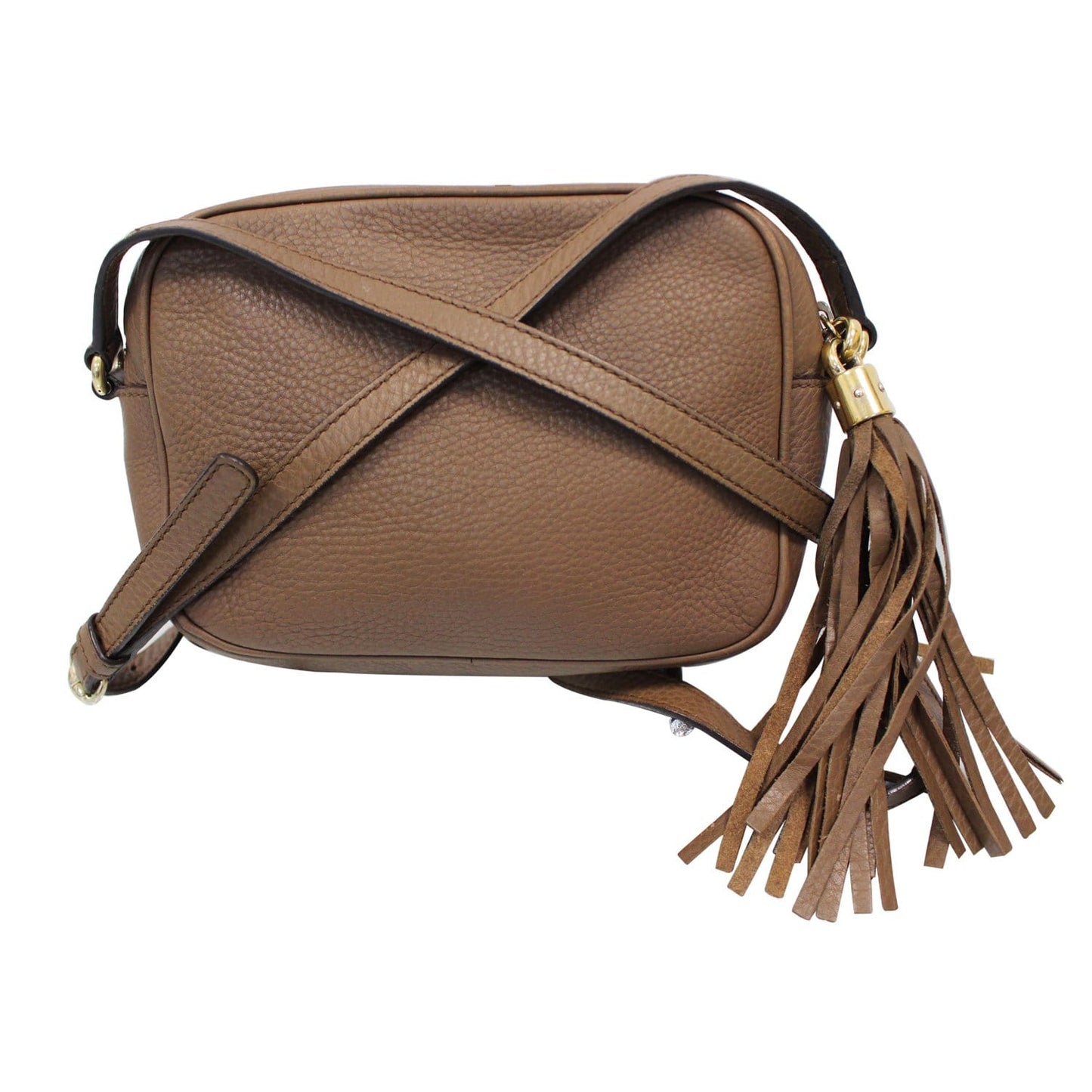 GUCCI Soho Disco Pebbled Leather Small Crossbody Bag Beige 308364