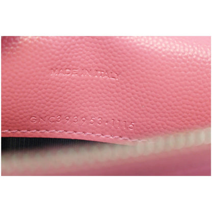 YVES Saint Laurent Monogram Matelasse Wallet-on-A-Chain Crossbody Bag Pink