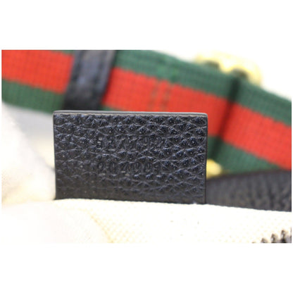 GUCCI Print Leather Black Belt Waist Bum Bag 527792