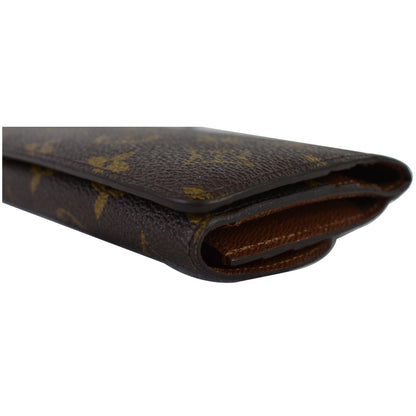 LOUIS VUITTON Emilie Monogram Canvas Wallet Brown