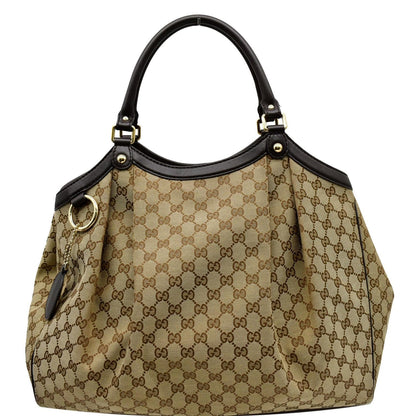 GUCCI Sukey Large GG Canvas Tote Bag Black 211943