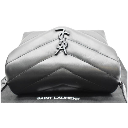 YVES SAINT LAURENT Loulou Toy Matelasse Leather Crossbody Bag Black