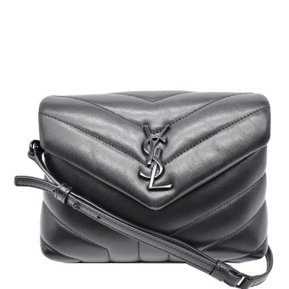 YVES SAINT LAURENT Loulou Toy Matelasse Leather Crossbody Bag Black