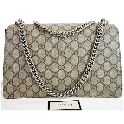 GUCCI Dionysus Small GG Supreme Canvas Shoulder Bag Beige 400249