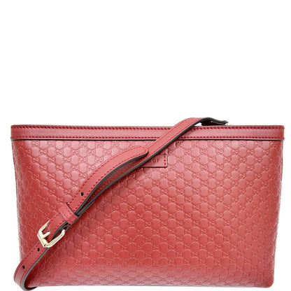 GUCCI Flat Microguccissima Leather Crossbody Wallet Red 607723 - 10% OFF