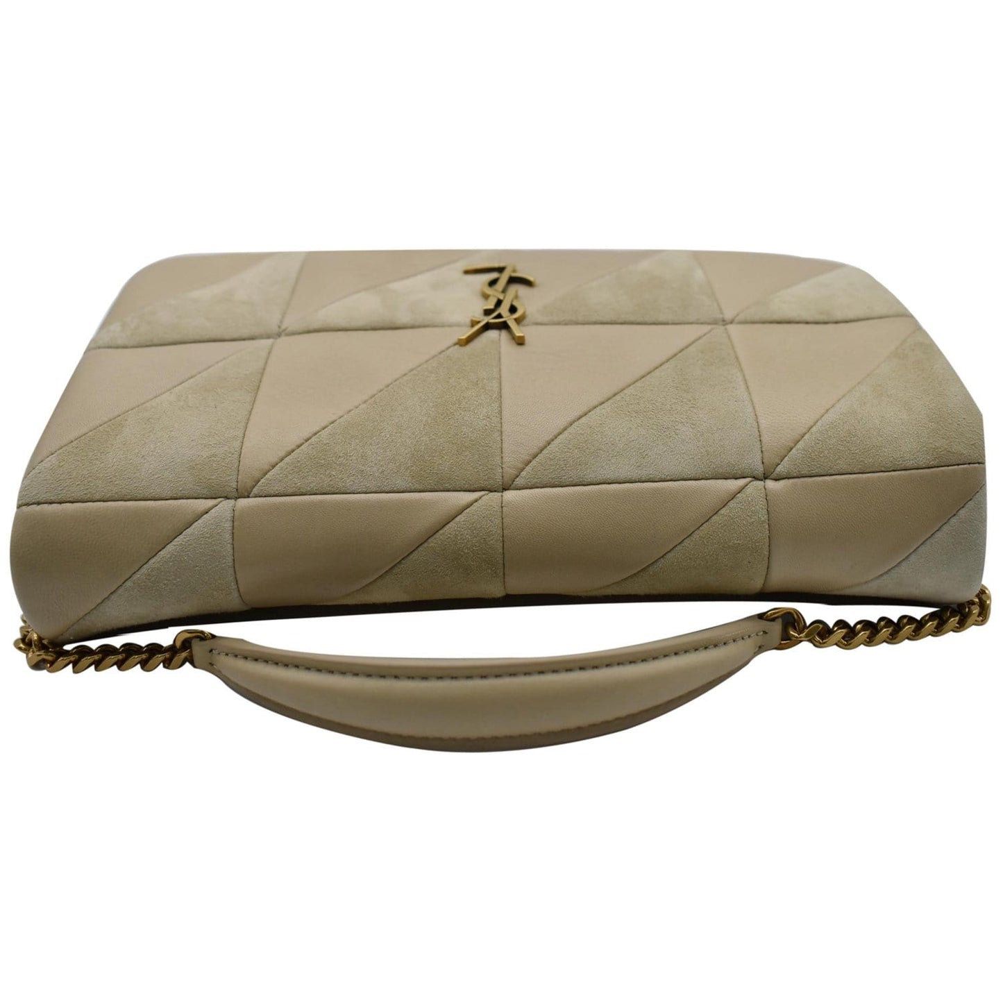 YVES SAINT LAURENT Jamie Suede Leather Shoulder Bag Sea Salt